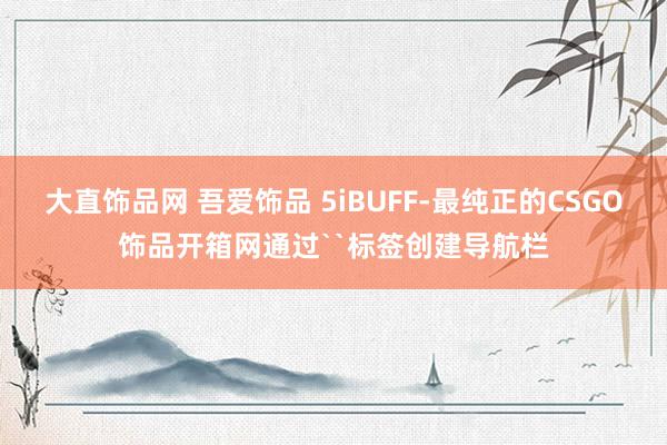 大直饰品网 吾爱饰品 5iBUFF-最纯正的CSGO饰品开箱网通过``标签创建导航栏